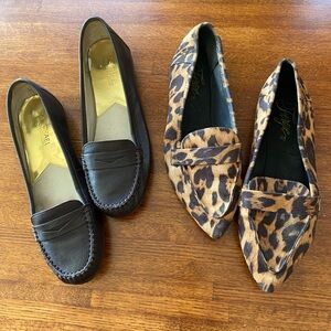 Micheal Kors Leather Loafers & Fergie Leopard Flats - 9.5
